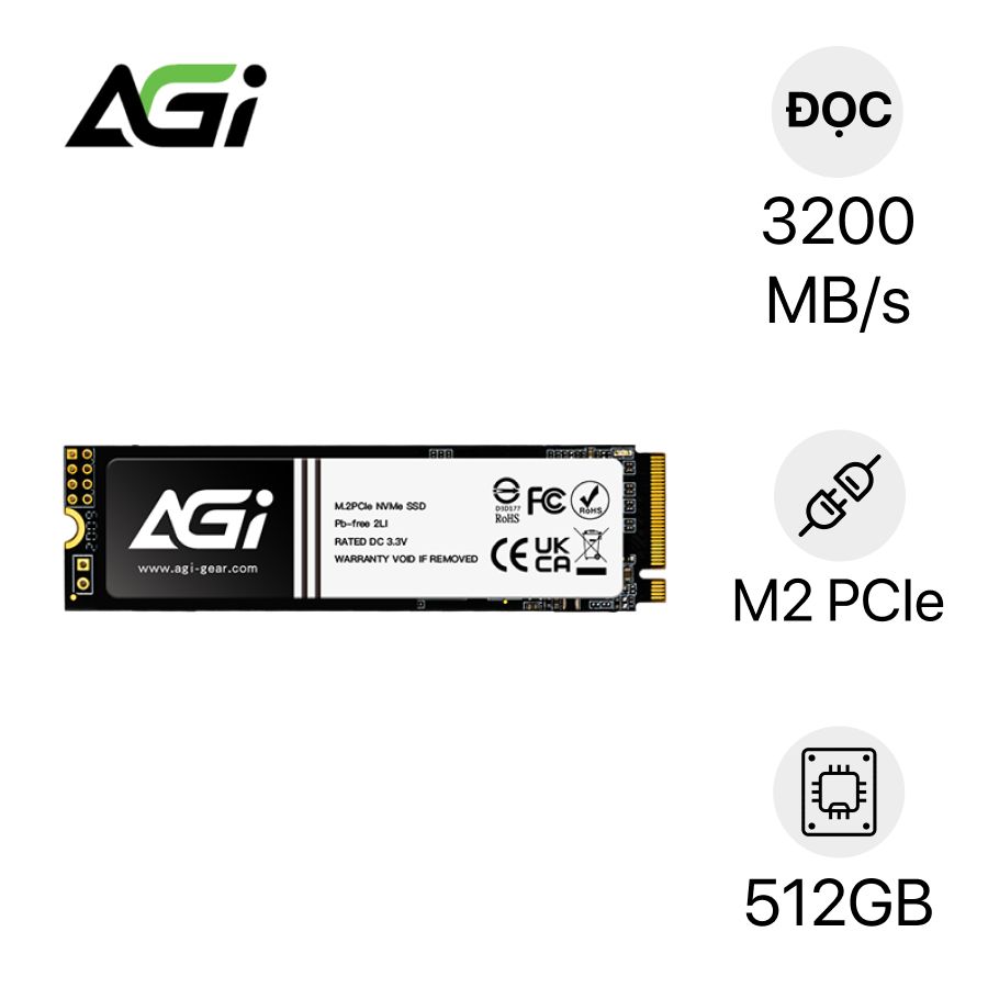 Thay Ổ cứng SSD AGI AI298 M.2 NVMe PCIe Gen 3 512GB