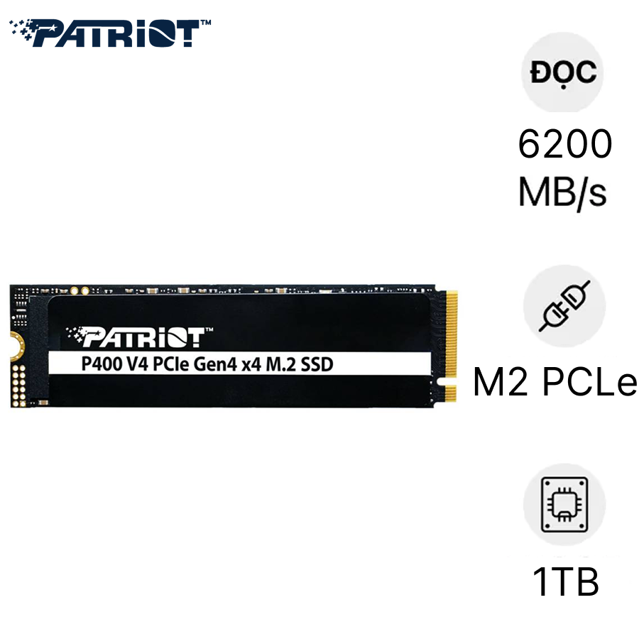 Thay Ổ cứng SSD Patriot P400 V4 M.2 PCIe Gen 4x4 NVMe 1TB
