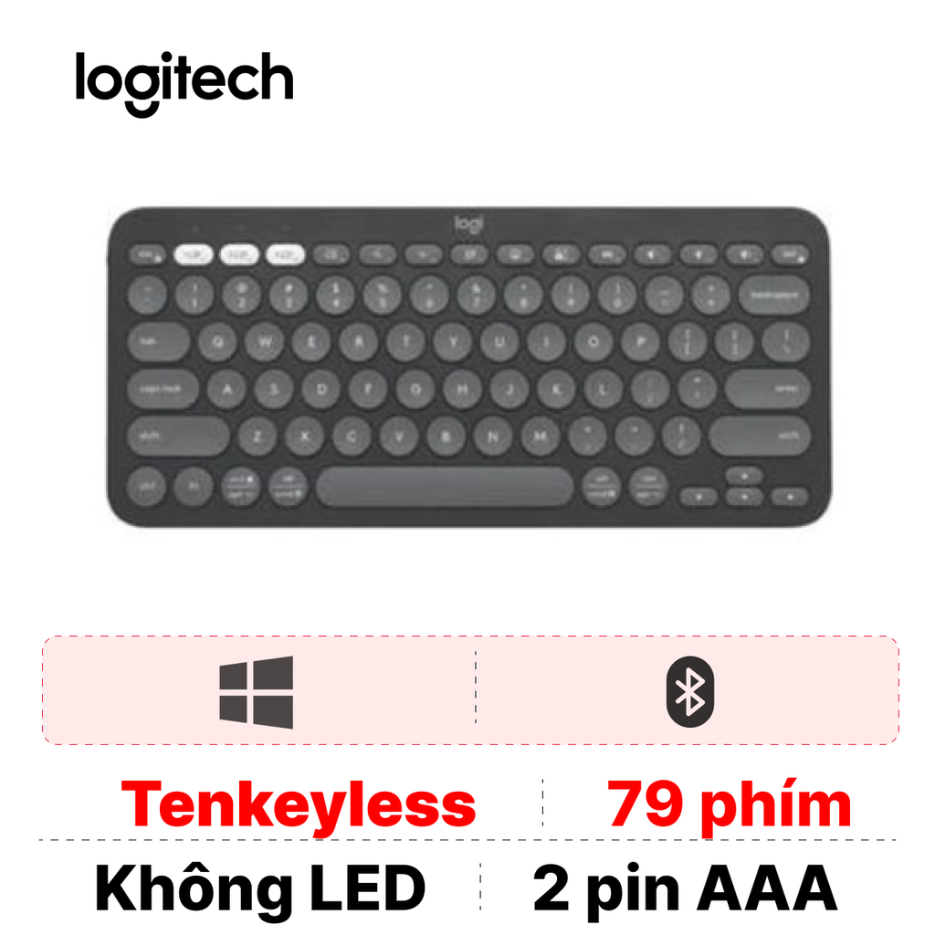 Bàn phím Bluetooth Logitech Pebble K380S