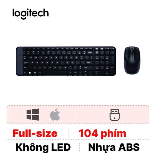 [PKIT.227] Combo Bàn Phím + Chuột Không dây LOGITECH MK220